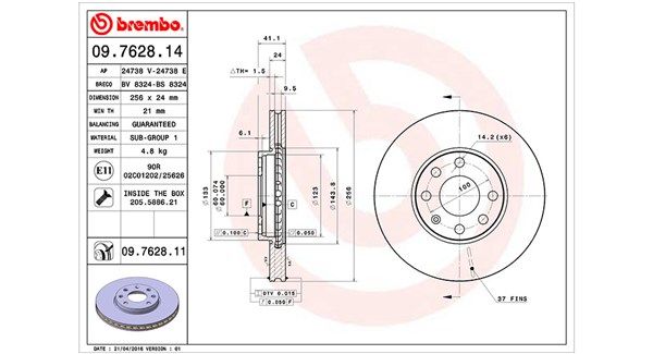 MAGNETI MARELLI Тормозной диск 360406038700